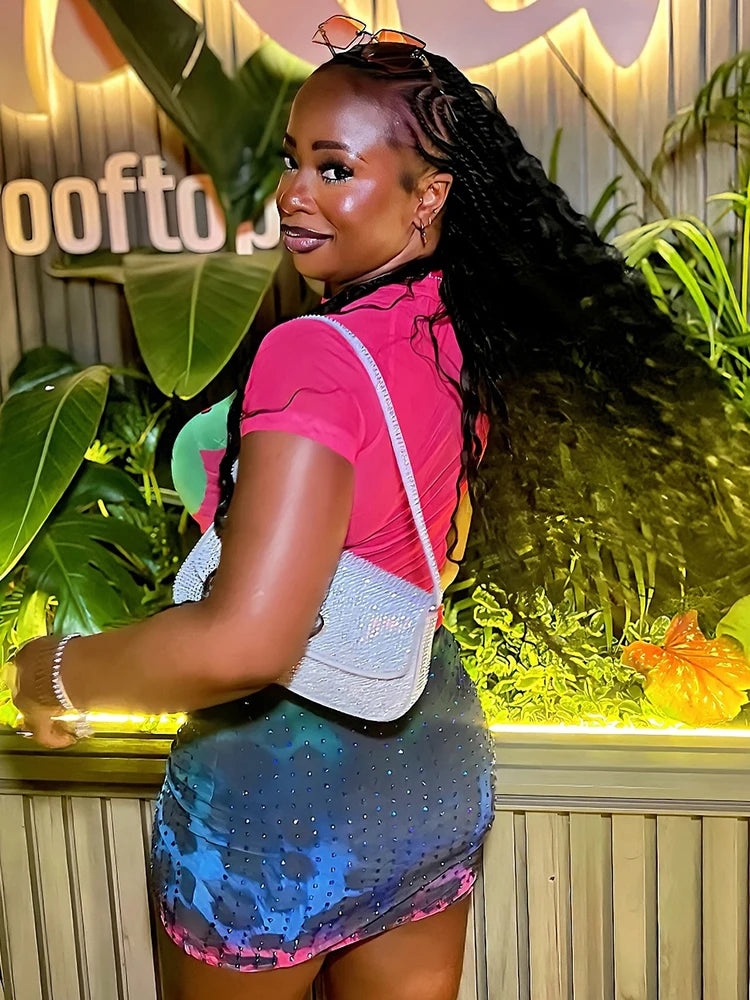 Strass luipaardprint rokken dames wilde basic wilde zomer trend Y2K hottie sexy skinny party clubwear mini bottom