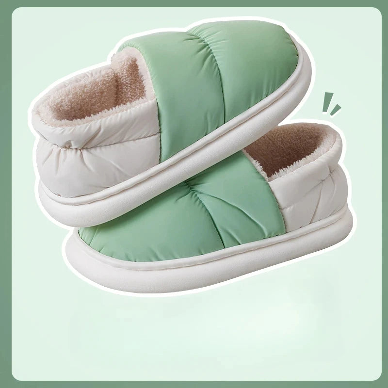Women's Winter Warm Flat Slippers With Soft Fluffy Cosy Cotton Thick Bottom and Non-Slip Sole Suitable For Home and Outdoor Use Ladies Shoes