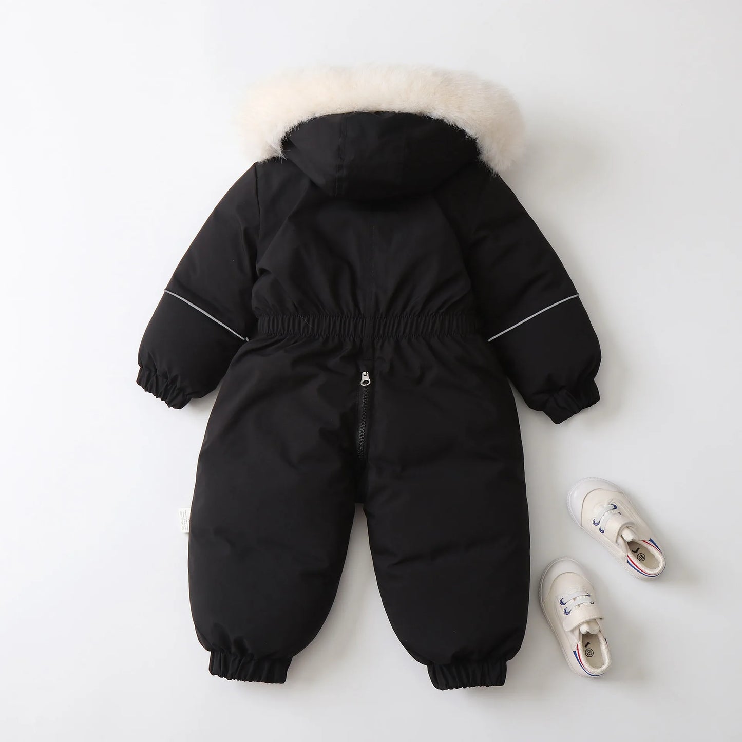 Unisex Children's Winter Warm Ski Suit Polar Fleece Lining Jumpsuit Waterproof Overalls Kid's Hooded Sportswear 1-5Y