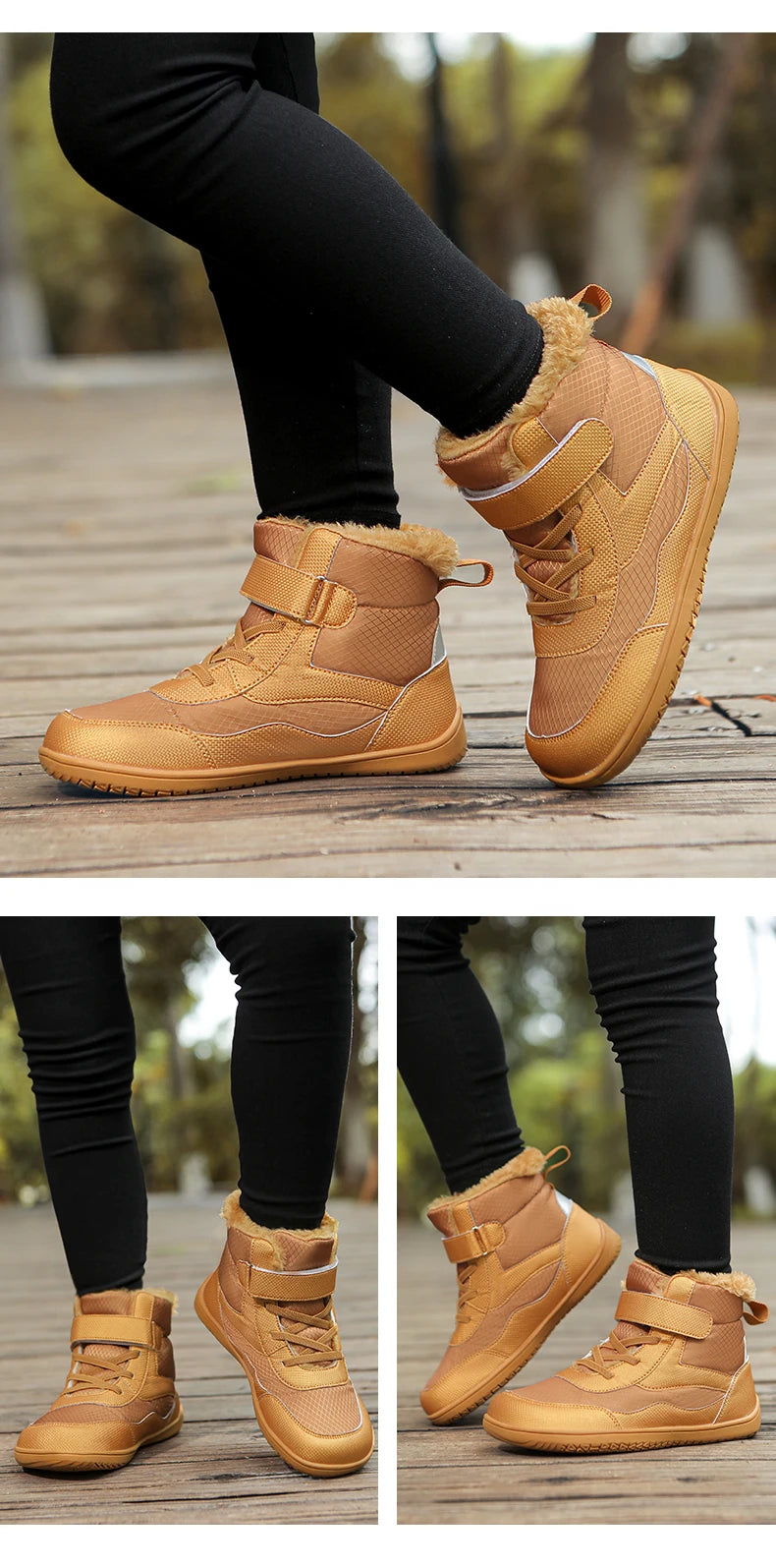 Kinderen brede neus blotevoeten sneeuwlaarzen comfortabele warme stijlvolle winter minimalistische sneakers voor jongens en meisjes, perfect voor peuters tot grote kinderen