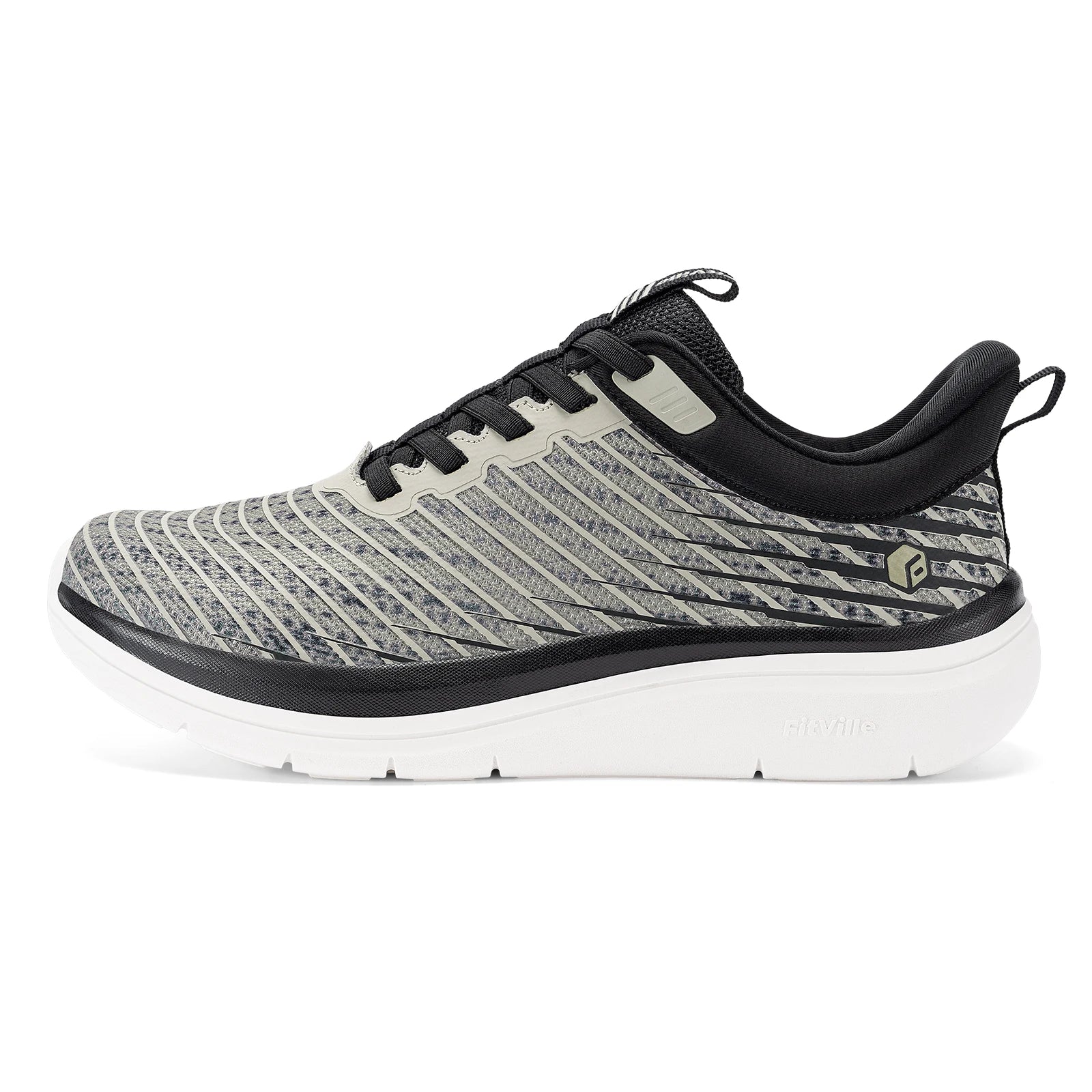Men’s Wide Fit Walking Shoes – Breathable Lightweight Sneakers with Arch Support & Shock Absorption for Flat Feet