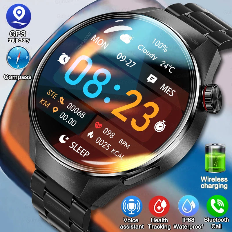 2025 True AMOLED Smart Watch Full Touch Screen 466*466 HD Health Tracker Voice Call Smartwatch For Men & Women - Compatible with Xiaomi & Huawei IOS