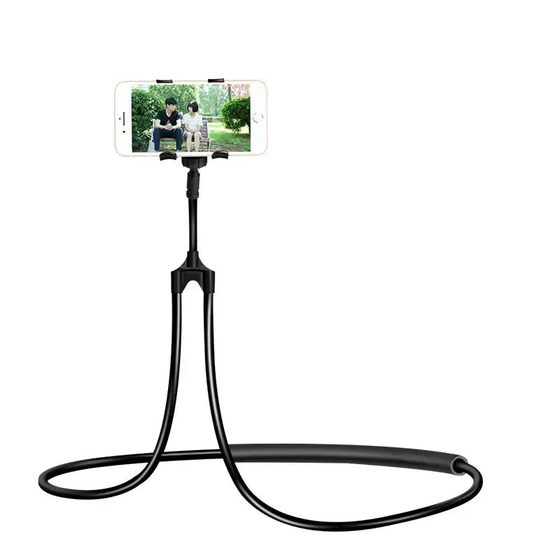 Rotatable Lazy Neck Phone Stand Holder 360 Degree Mobile Necklace Bracket Bed for Smartphones - Hands-Free Hanging Stan