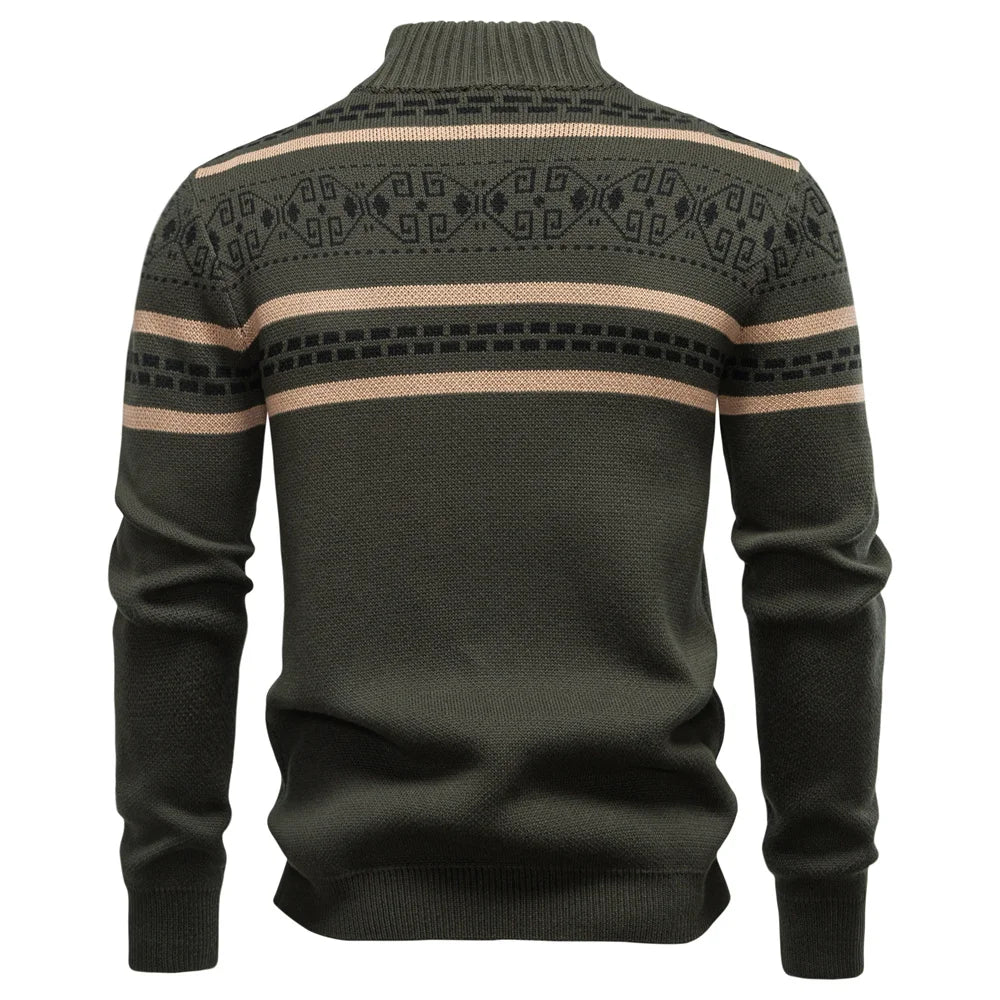 Men's Autumn High Quality Stand Collar Jacket Warm Winter Cotton Coat for Men Ethnic Patterns Casual Male Outerwear