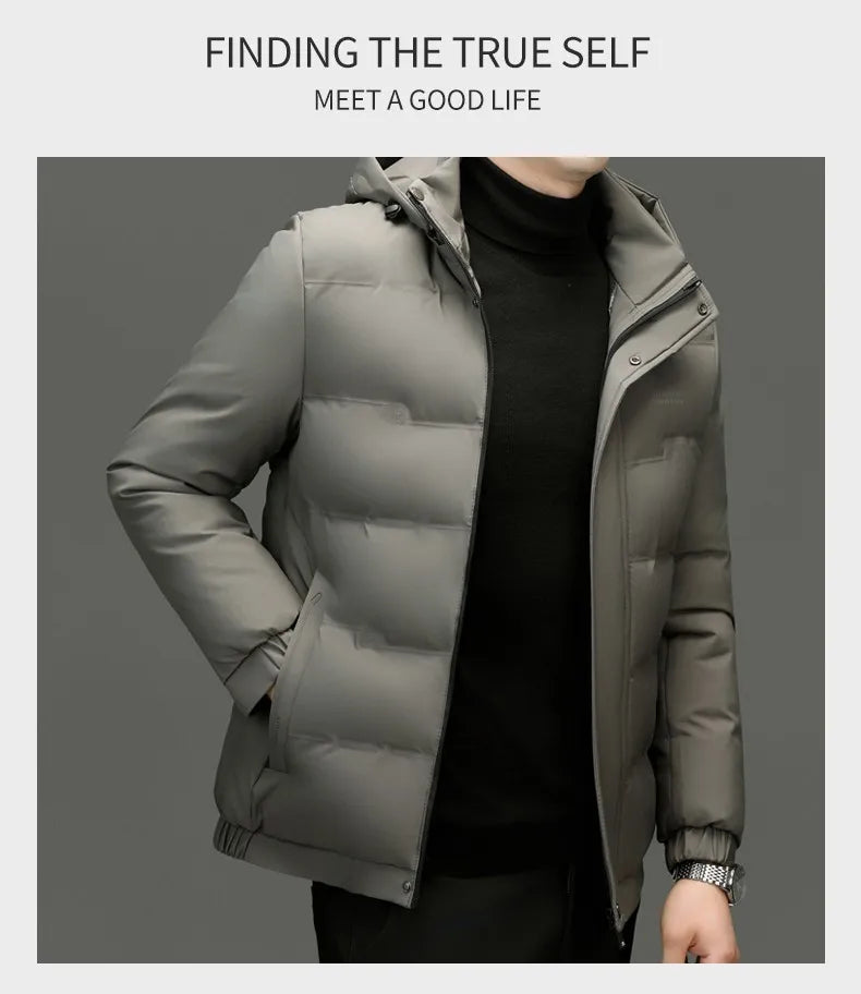 Men's Top Grade Designer Winter Brand Parka Jacket Casual Fashion Windbreaker Hooded Thick Bubble Male Coats