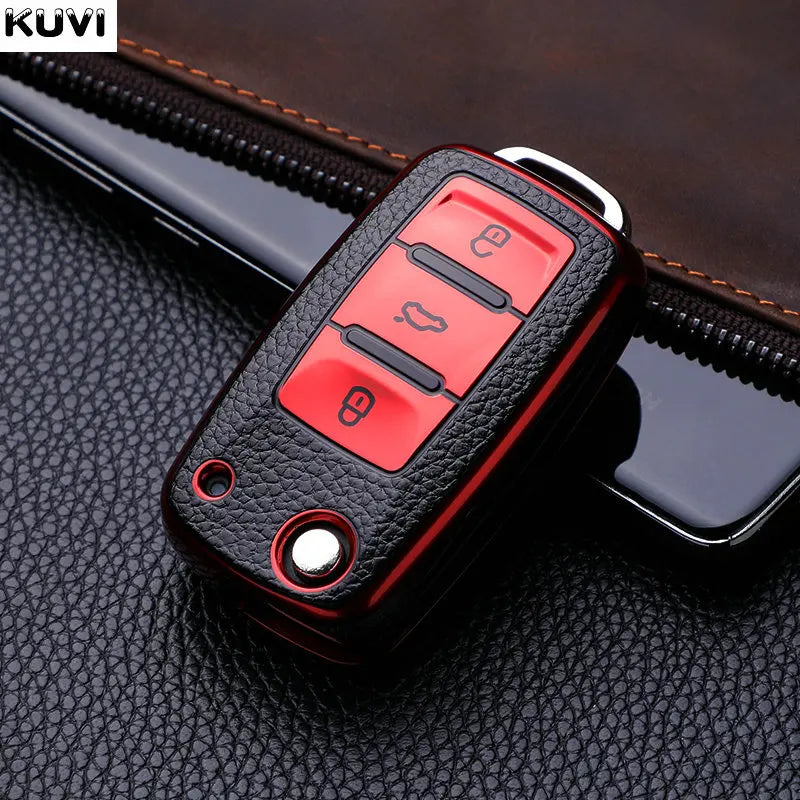 TPU Car Key Case Cover for VW Volkswagen Polo Tiguan Passat B5 B6 B7 Golf 4 5 6 MK6 Jetta Lavida Skoda Octavia Seat Leon Altea