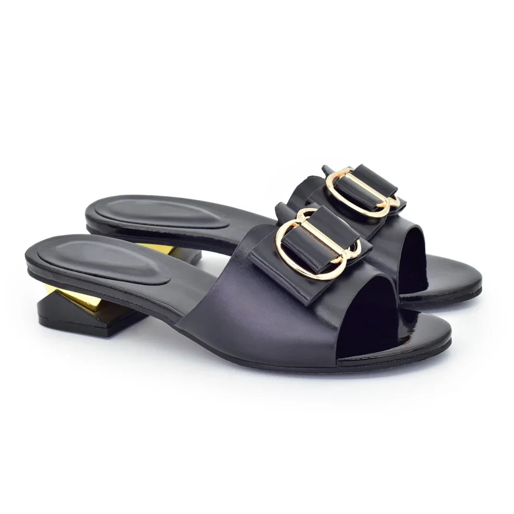 Elegant Italian Women High Quality African Wedding Shoes Lady Summer Autumn Daily Shoes 4cm Rhinestone Ladies Wedding Shoe