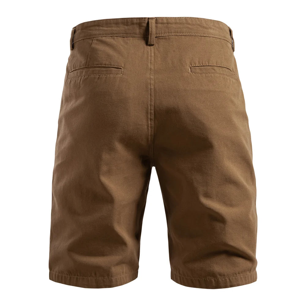 2025 Men's 5-Inch Casual Shorts 100% Cotton Solid Elastic Waist Summer Comfy Beach Business Social Multi Colours