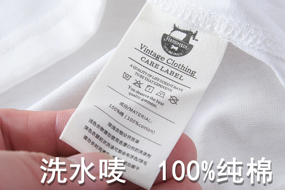 2025 Summer New American Retro 280G Short Sleeve O-neck Solid Color T-shirt Men's Fashion 100% Cotton Washed Casual Loose Tops