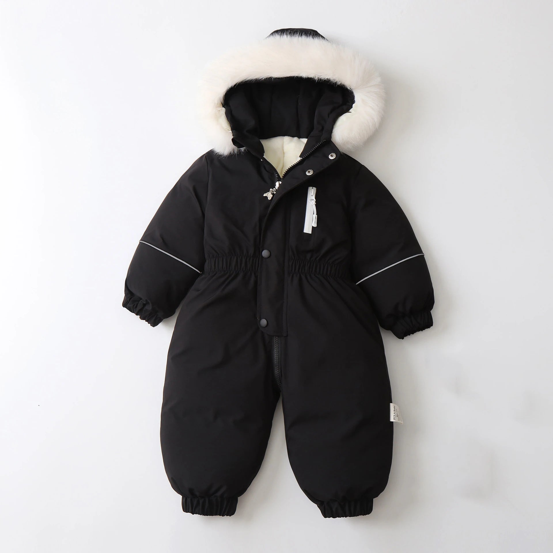Winter Kid's Ski Suit Polar Fleece Lining Girls Jumpsuit Boys Waterproof Warm Overalls Children's Hooded Sportwear 2-5Y Unisex