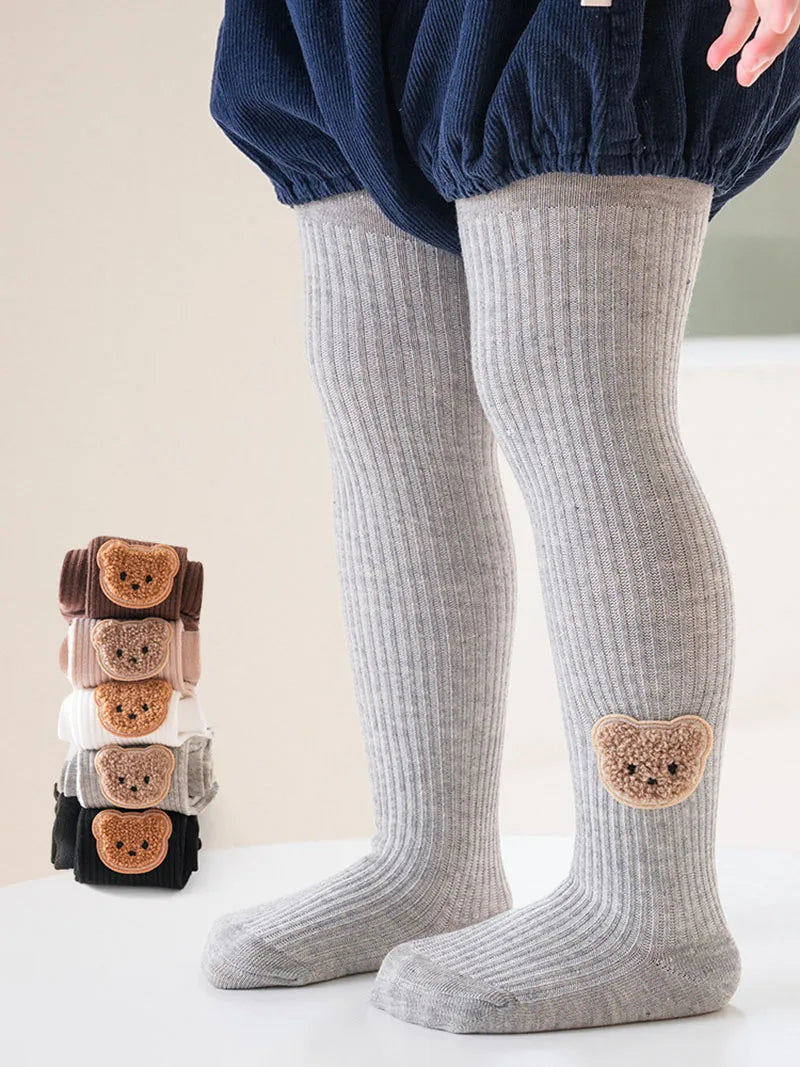 New Autumn Kids Pantyhose Children Cartoon Bear Leggings Girls Outwear Render Pants Girls