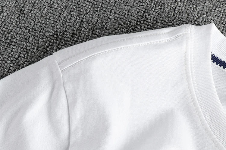 Zomer Nieuw Amerikaans Retro T-shirt met korte mouwen, ronde hals en Indiase letters, eenvoudig, 100% katoen, gewassen, casual, jeugdtops voor heren