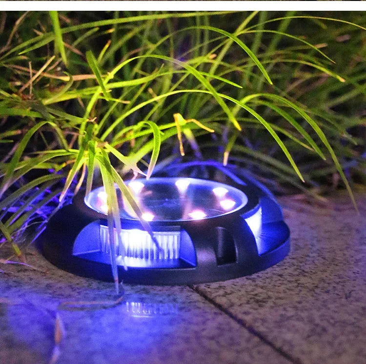 12LED Solar Underground Light Circular Outdoor Garden Solar Underground Light Deck Light Buried Solar Light Garden Decoration
