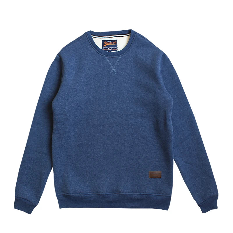 Herbst Winter New American Simple Thick Arctic Fleece Solid Color Sweatshirt Herren Reine Baumwolle Washed Pullover Casual Sportwear
