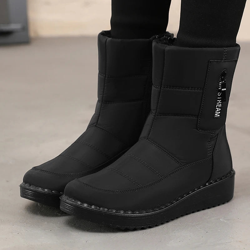 Boots Women Snow Plush Women's Boots Platform Women Shoes Casual Keep Warm Shoes Woman Flat Soft Winter Shoes Botas Mujer