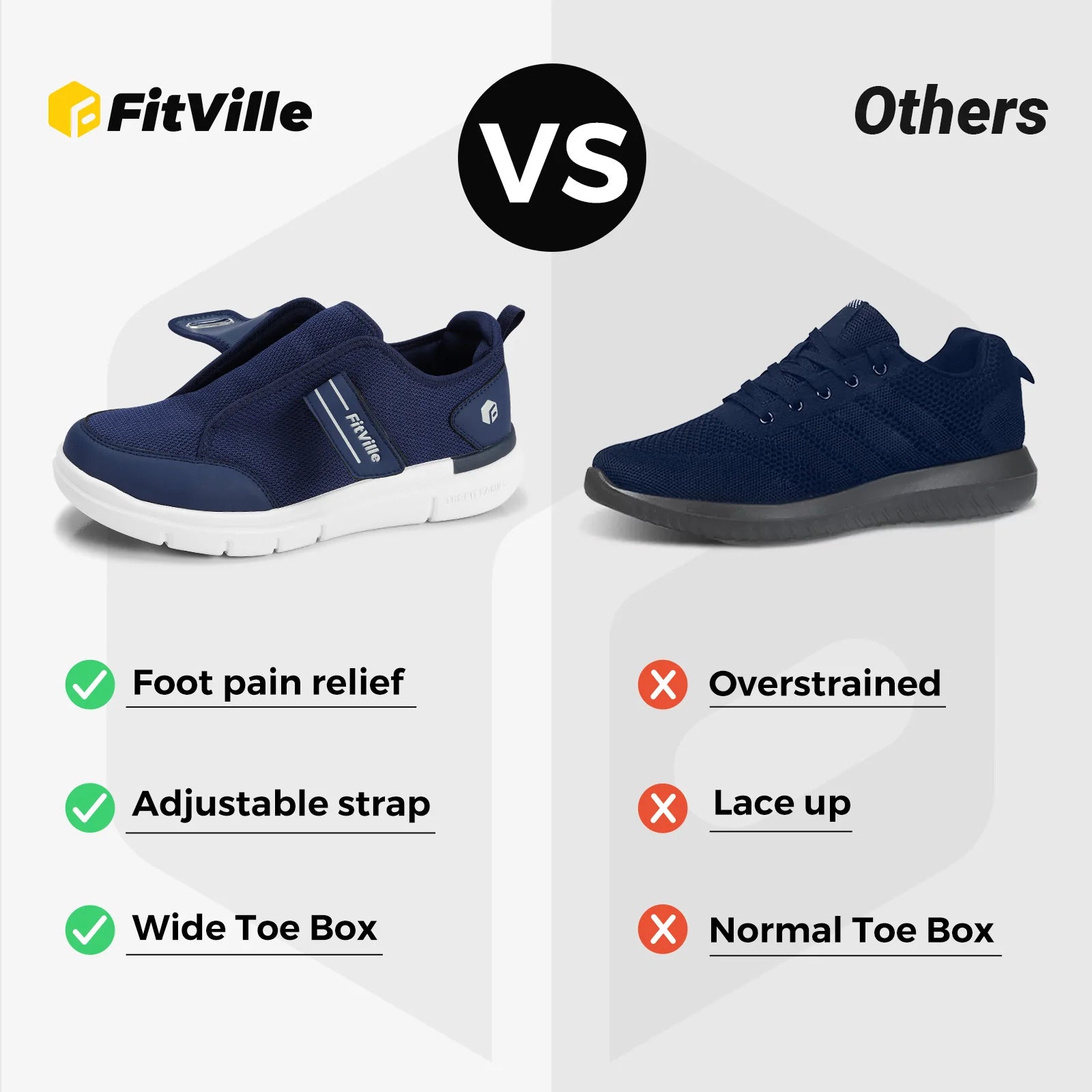 Diabetikerschuhe für Herren, extra breit, mit Klettverschluss, für ältere Menschen, zur Linderung von geschwollenen Füßen und Neuropathie