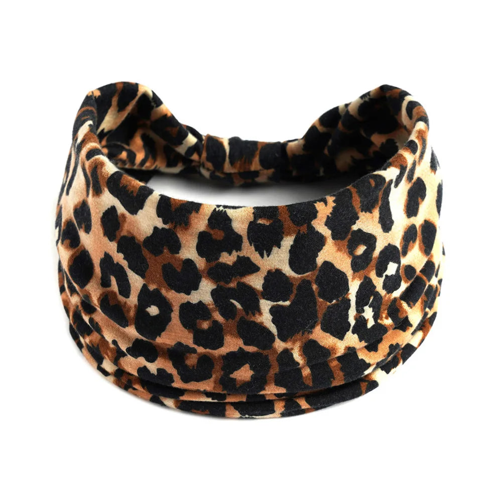 Bohol Headbands Women Wide Knotted Hairbands Elastic Turban Head Bands Non-Slip Floral Yoga Sports Sweatbands Workout Head Wraps