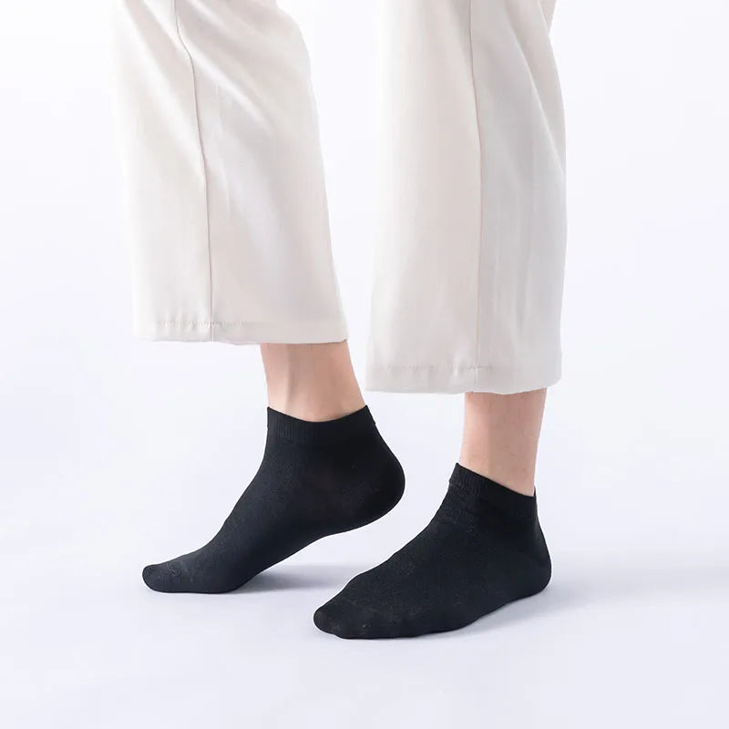 5 Pair Women's Ankle Bamboo Fibre Socks Solid Colour Summer Breathable Casual Short Socks High Quality Woman Boat Socks Set