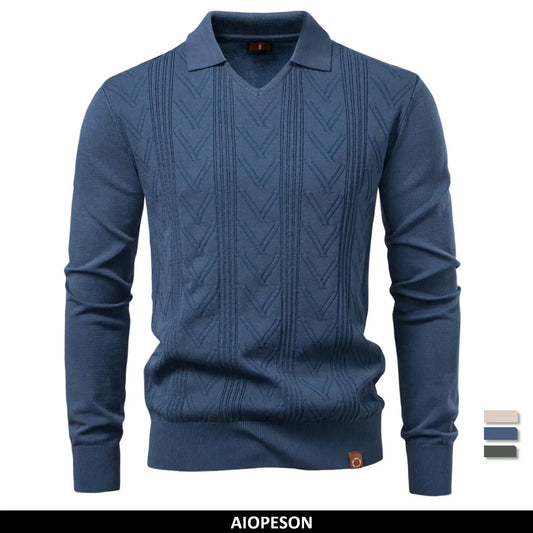 2025 Men's Henley Polo Solid Colour Long Sleeve Fashion Forward Cut Luxury Business Social Premium Male Polo