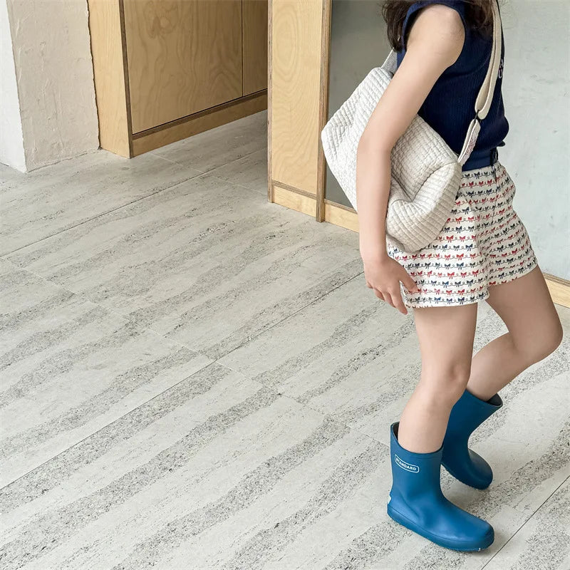 2025 Zomer Nieuwe Baby Meisjes Strik Print Shorts Katoenen Kinderen Losse Shorts Kinderen Veelzijdige Casual Broek Ademende Peuterkleding 4-6Y