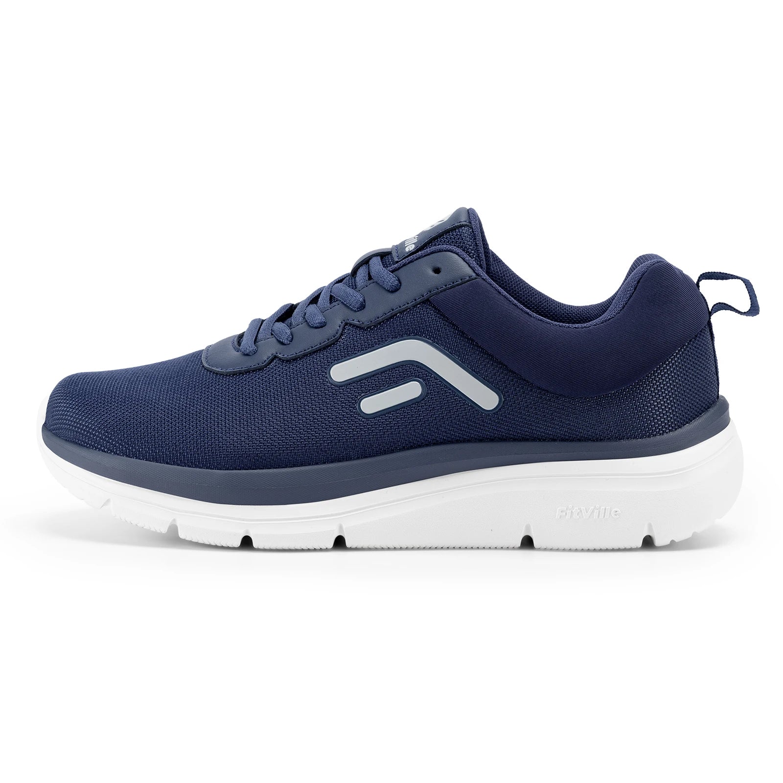 Men's Wide Width Thick Sole Walking Shoes - Lightweight And Breathable Sneakers For Plantar Fasciitis Pain Relieve