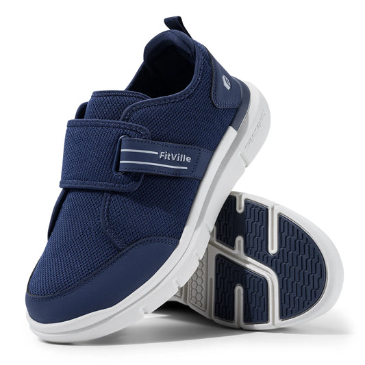 Diabetic Shoes for Men's Extra Wide, Hook, and Loop Walking Shoes for Elderly for Swollen Foot Pain Relief Neuropathy