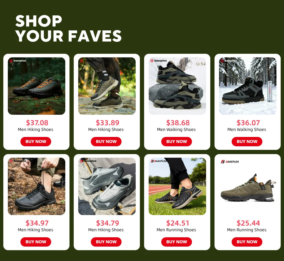 Men's Warm Hiking Shoes For Lightweight Walking - Suitable For Outdoor With Waterproof & Non-Slip Feature