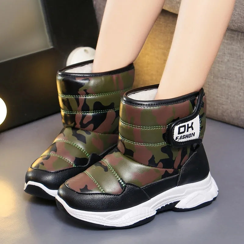 Kids' Casual Shoes Snow Boots Ankle Boots PU Leather Winter Shoes Velcro Anti-Slip Warm Shoes For Girls Size 26-37