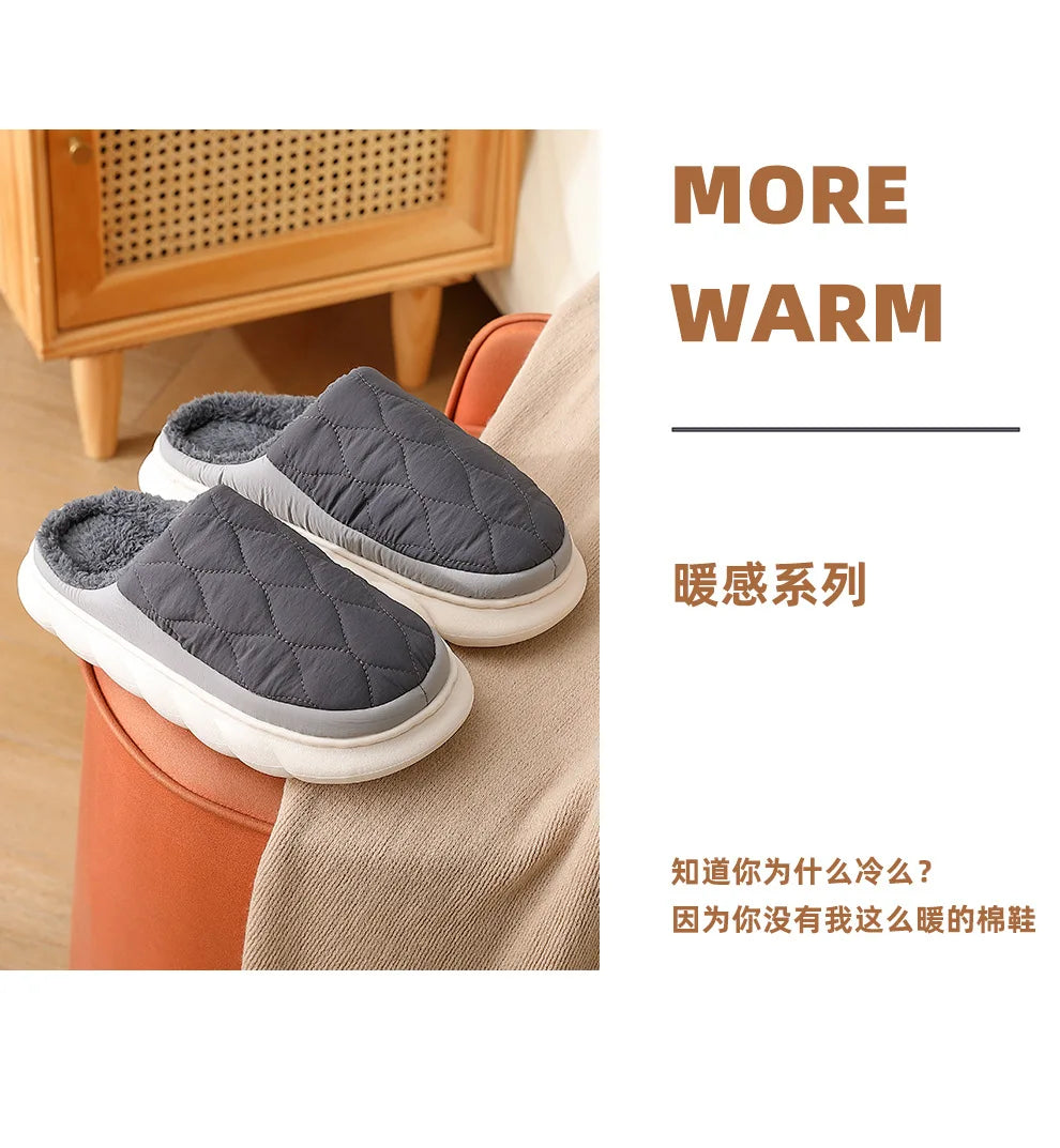 Men's Fur Fluffy Winter Warm Plush Slippers For Indoor and Outdoor Use Anti-Slip Cotton Fuzzy Shoes