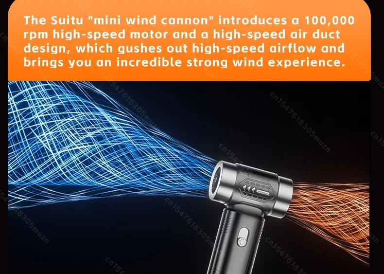Wireless Turbo Air Blower & Handheld Vacuum Cleaner – Portable Brushless Mini Jet Fan for Car, Home & Electronics Cleaning