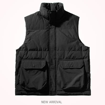 Herfst en winter Nieuw Japans retro katoenen gewatteerd cargovest Herenmode Verdikt casual multi-pocket broodjasje