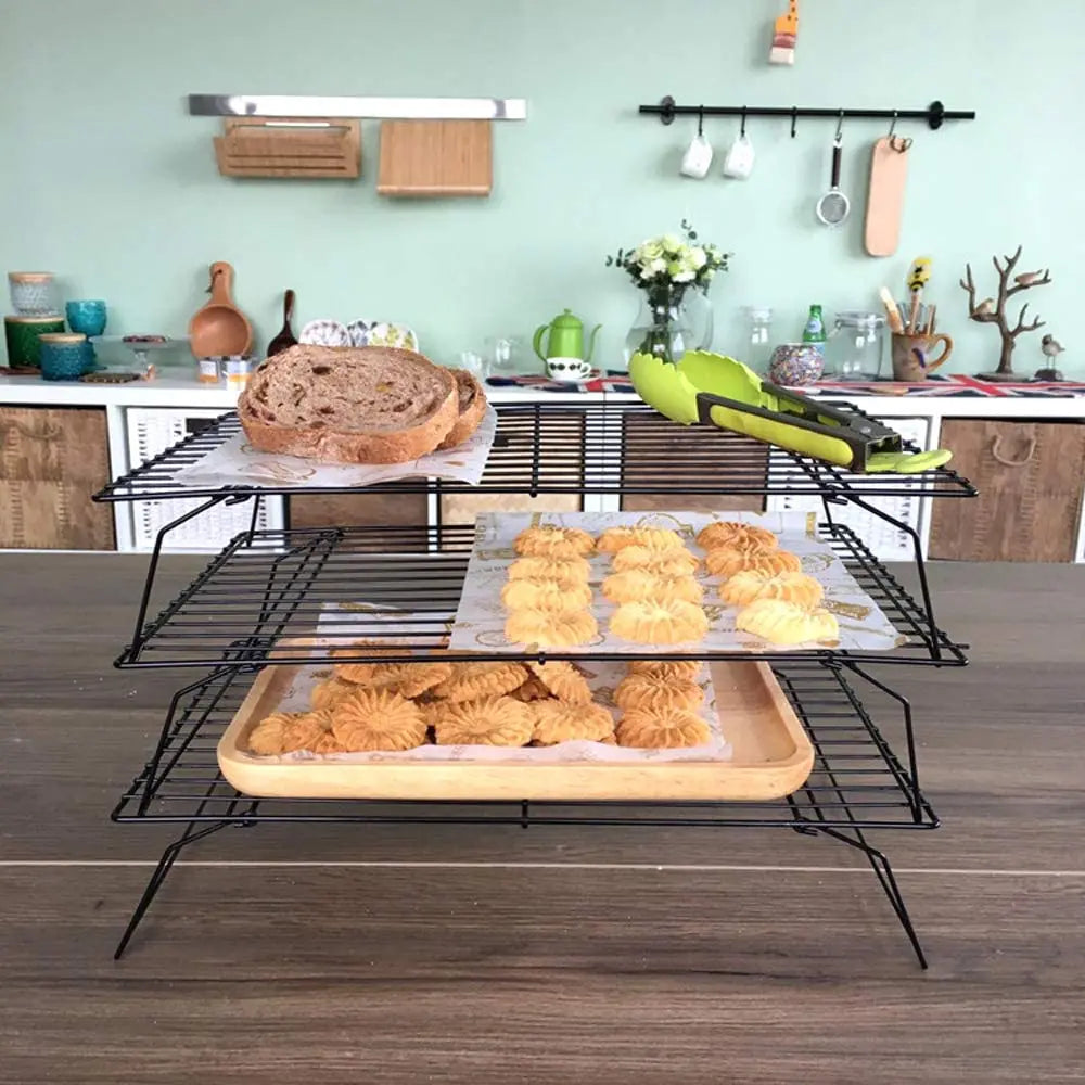 Stainless Steel Non Stick Wire Grid Baking Tray Cake Cooling Rack Oven Kitchen Pizza Bread Cookie Holder Barbecue Shelf
