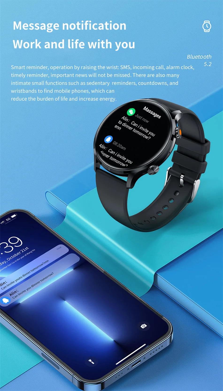 2025 New Smartwatch Women AMOLED HD Screen Always On Display Bluetooth Call IP68 Waterproof GPS Smart Men Watch - Compatible with Android IOS