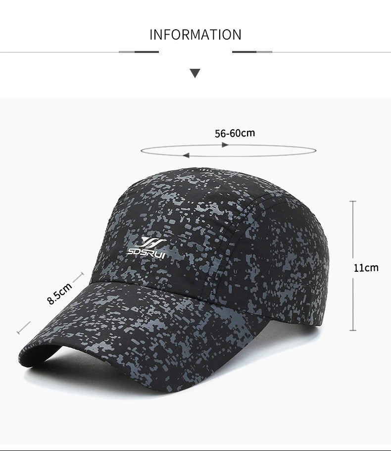 Summer Quick Drying Waterproof Ultra Thin Women Men's Baseball Cap Outdoor Sports Fishing Climbing Running Sun Hat A237