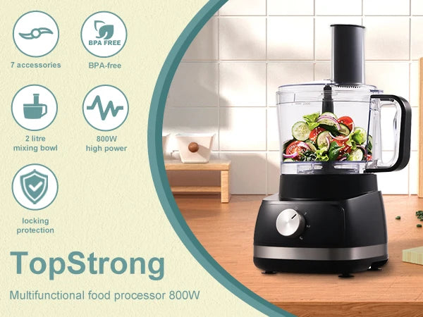 8 in 1 2L Capaciteit 800W met Kan Thuis Keukenmachine Hakmolen Mixer Elektrische Blender Sapcentrifuge
