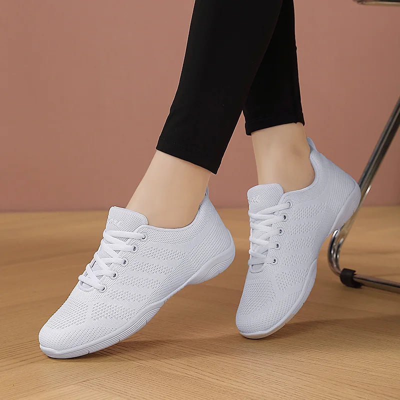 Youth Competition Cheerleading Breathable Sneakers Girls White Dance Training Shoes Children's Competitive Aerobics Shoes