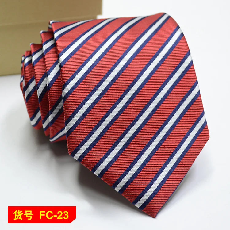 Men's Solid Color Stripe Floral Jacquard Necktie 7-8cm Width Fashionable Daily Wear Cravat for Wedding Party Gift
