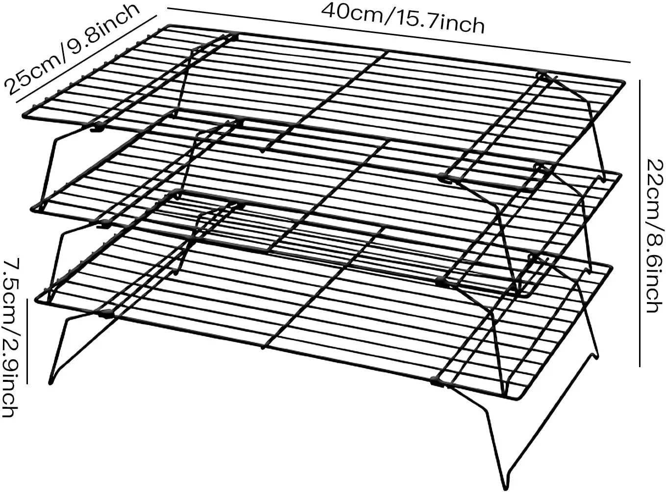 Stainless Steel Non Stick Wire Grid Baking Tray Cake Cooling Rack Oven Kitchen Pizza Bread Cookie Holder Barbecue Shelf