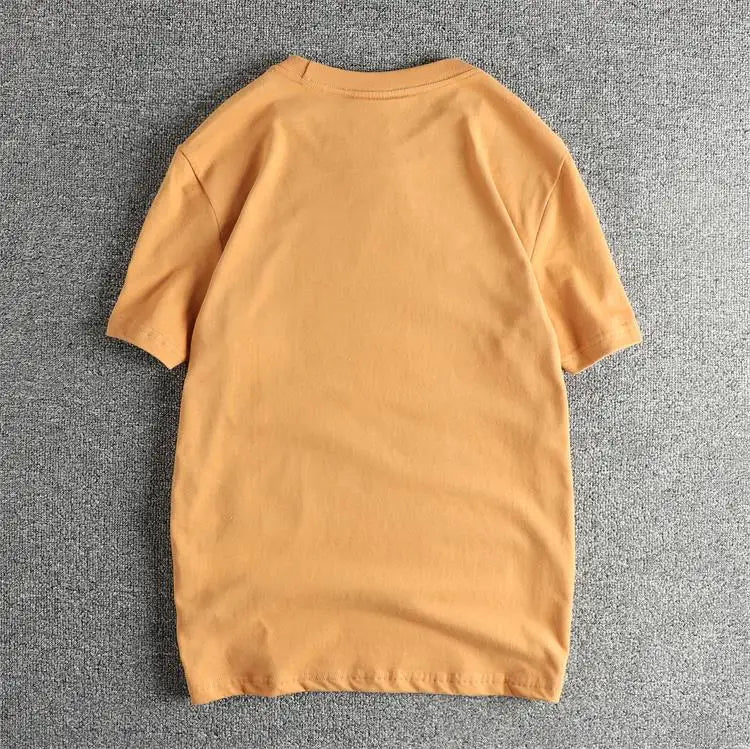 2025 Summer American Retro Short Sleeve O-neck Skeleton Motorcycle Printed T-shirt Men's Fashion 100% Cotton Washed Casual Tops