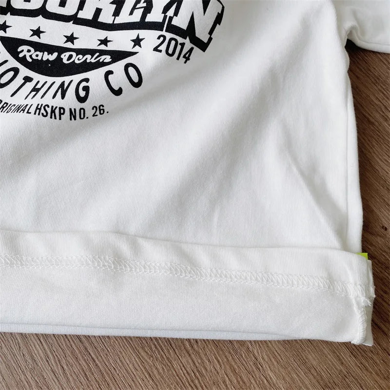 New Autumn Kids Long-Sleeved T-Shirt Girls Cute Letter Loose Fitting Tee Children Boys Handsome Tops Undershirt 2-7T Unisex