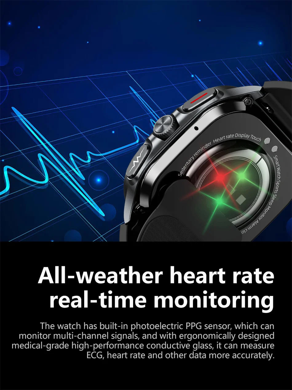 2025 Health track Smartwatch Air Pump Airbag True Blood Pressure Health Measure Smart Watch Men Women Blood oxygen BT Call