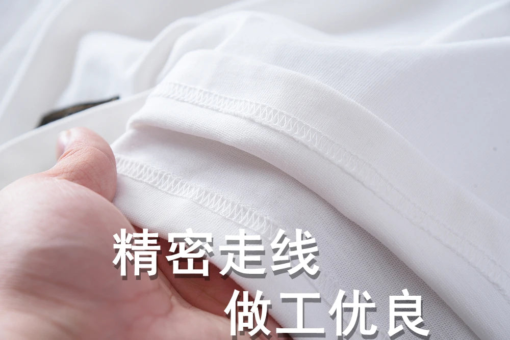 2025 Summer New American Retro 280G Short Sleeve O-neck Solid Color T-shirt Men's Fashion 100% Cotton Washed Casual Loose Tops