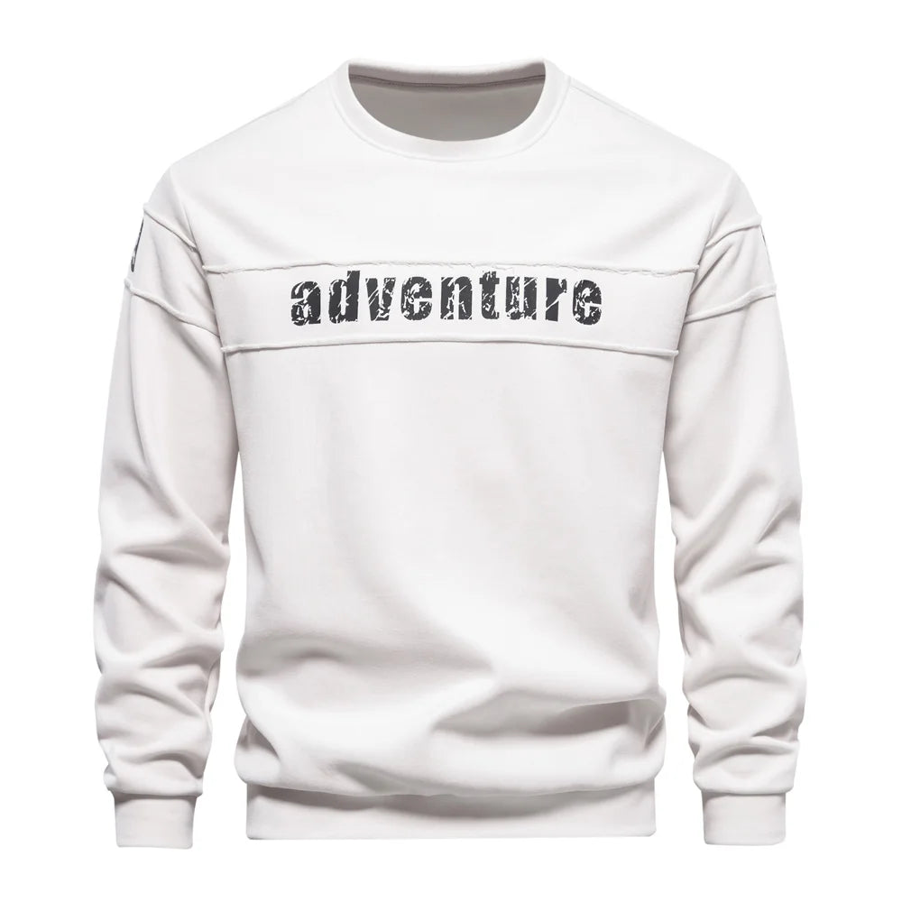 High Quality Smooth Patchwork Printed Sweatshirts for Men Fashion Youth O-neck Sportswear Tops Men's Sweatshirt