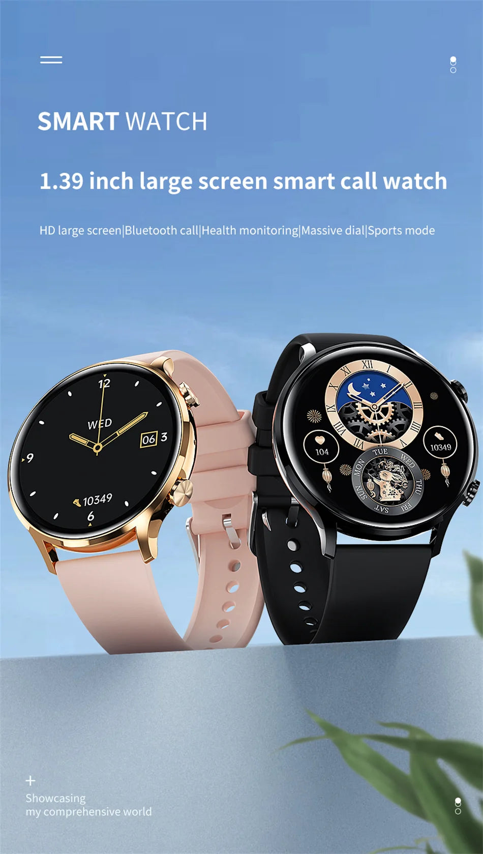 2025 New Smartwatch Women AMOLED HD Screen Always On Display Bluetooth Call IP68 Waterproof GPS Smart Men Watch - Compatible with Android IOS
