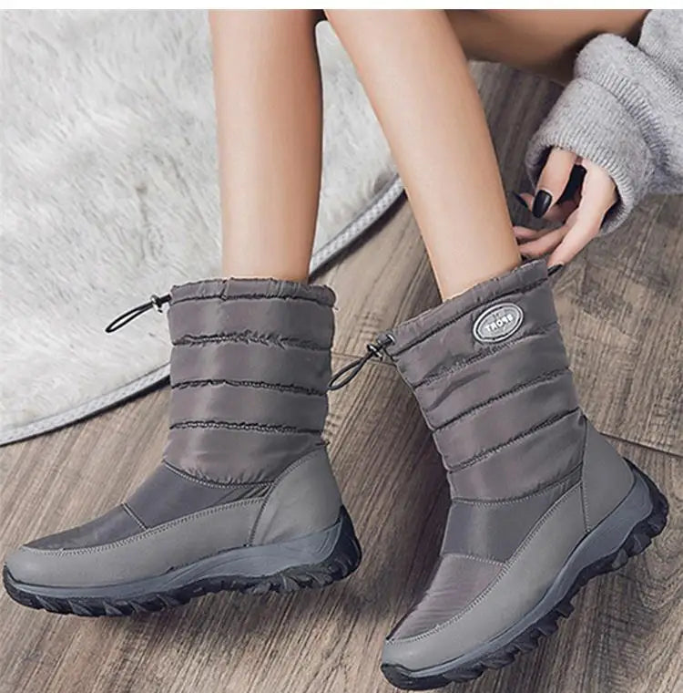 Women Boots Snow Plush Ladies Shoes Waterproof Women Shoes Zipper Boots Ladies Keep Warm Soft Botas Mujer Women's Winter Shoes