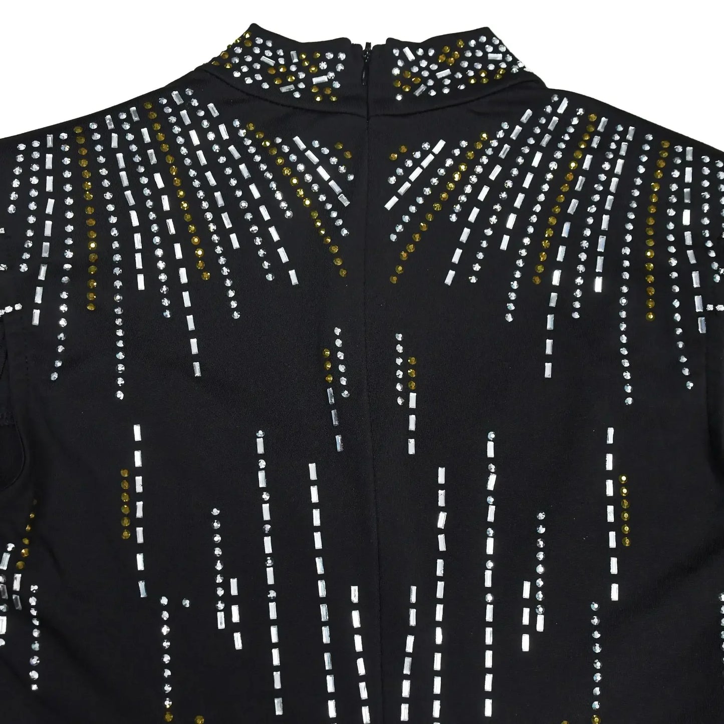 Sexy Sleeveless Rhinestone Decor Tassels Hollow Out Mini Dress