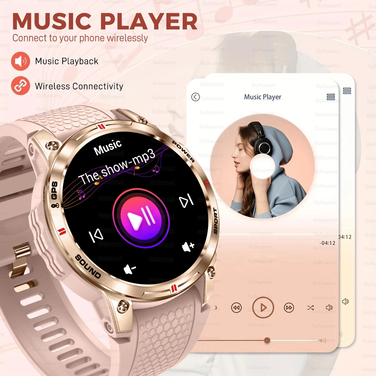 2025 Nieuwe GPS Smartwatch voor dames, AMOLED HD-scherm, gezondheidsmonitor, sportspraak, GPS-positionering, IP68-oproepsmartwatch voor dames
