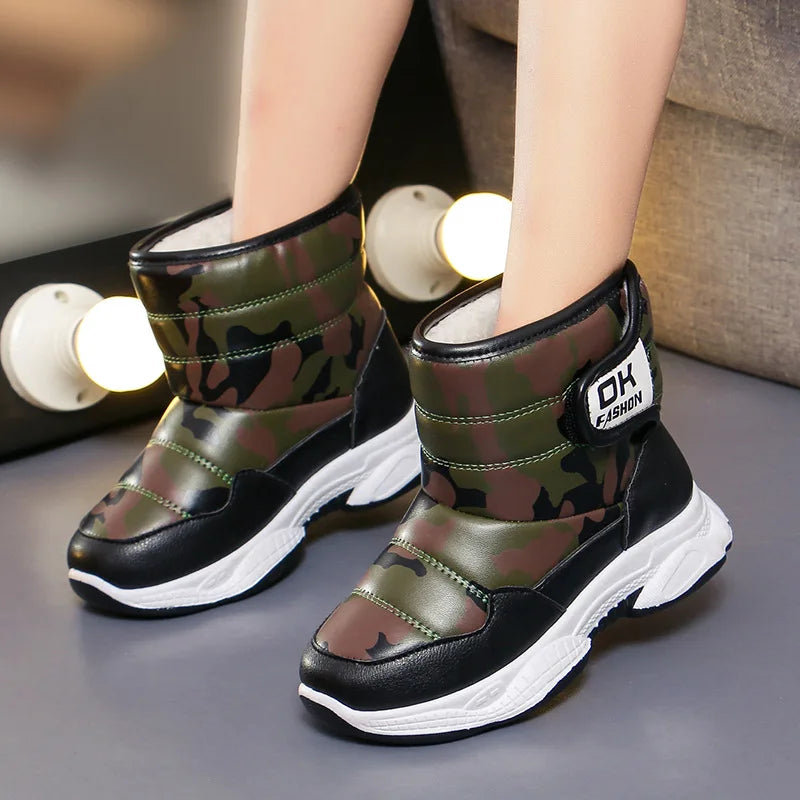 Kids' Casual Shoes Snow Boots Ankle Boots PU Leather Winter Shoes Velcro Anti-Slip Warm Shoes For Girls Size 26-37