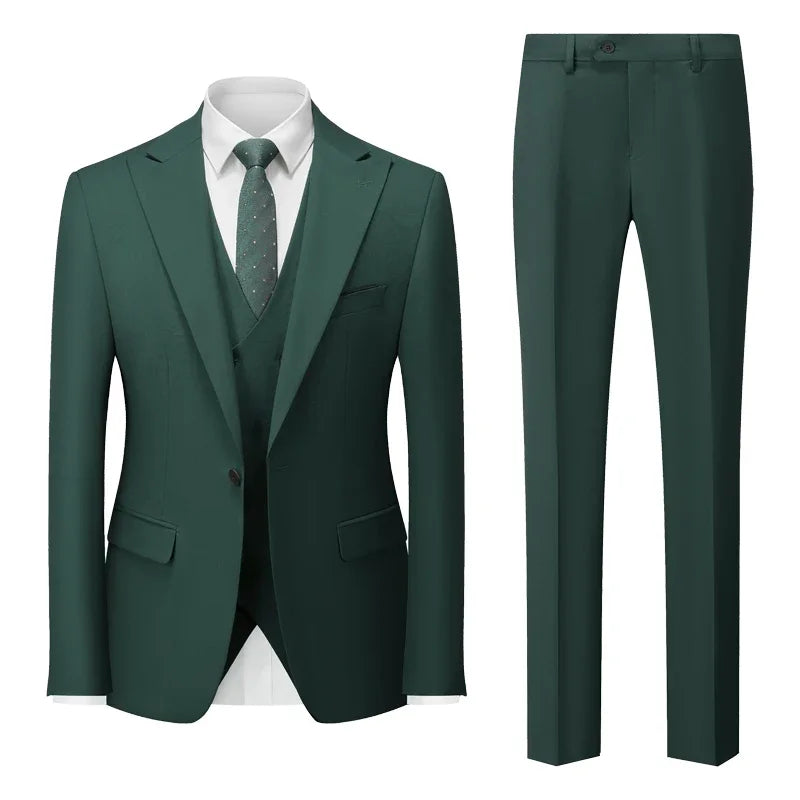 Men's Italian Business Gentleman Slim Suit, Groom Wedding Blazers, Italian Costume - Sizes M to 5XL