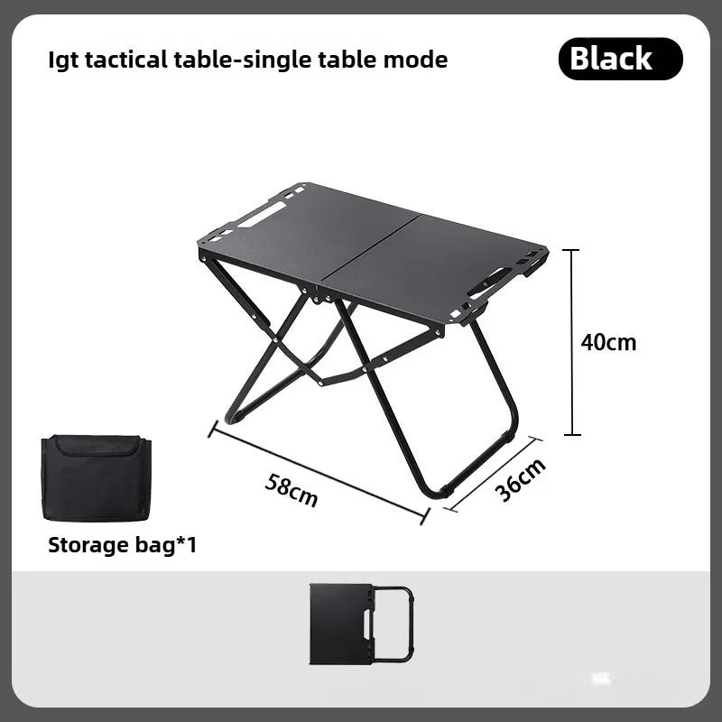 Portable Picnic Table Tactical Style Camping Table Foldable Expandable Outdoor Camping Hiking Furniture